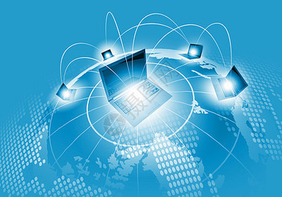 網絡筆記本電腦的世界背景聯系與合作